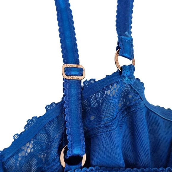 Lounge Flair Balcony Bra in  Cobalt Blue Size 34A Lace Underwire - Picture 4 of 8